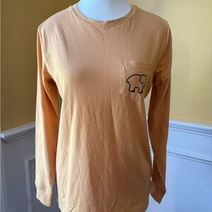 Ivory Ella Peach Long Sleeve Tee with Elephant Pocket